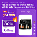 Freidora de Aire Novohome Digital 8Lts Doble Canastos 4+4 1700W NH-AF DUAL 100W